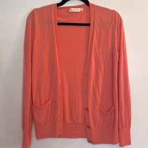 Tory Burch salmon color cardigan